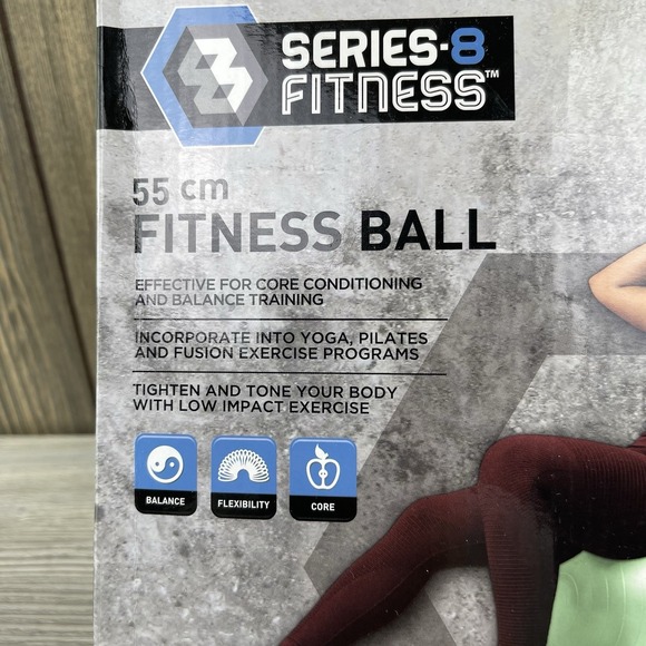 Series8 Fitness Ball 55 cm Yoga Exercise Ball –Anti-Burst Stability Core Workout - Picture 11 of 14